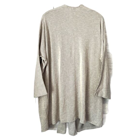 NWT DONNI. Gray Stripe Soft Ribbed Cardigan Sweater Pullover Women's One Size - Picture 7 of 11